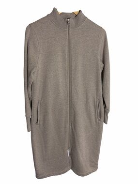Duluth Trading Co. tan heathered souped up fleece zip up robe or dress size XS
